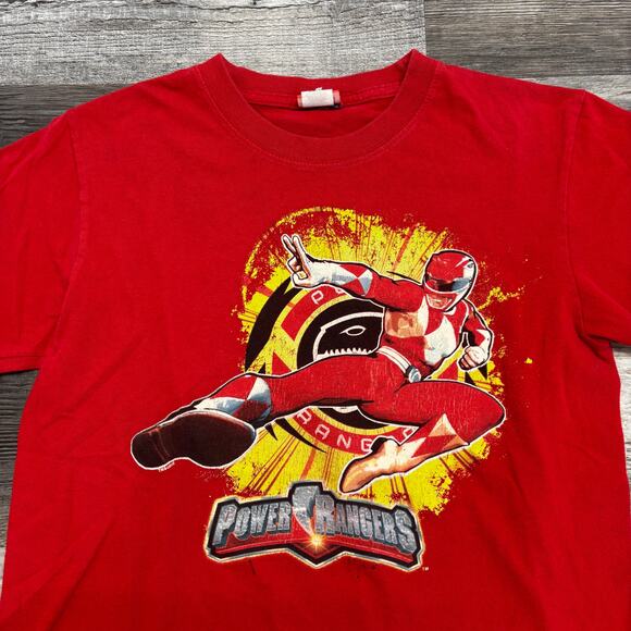 Vintage 90s Power Rangers Mighty Morphin‎ Red Ranger Boys Medium Graphic T-Shirt - Picture 1 of 8